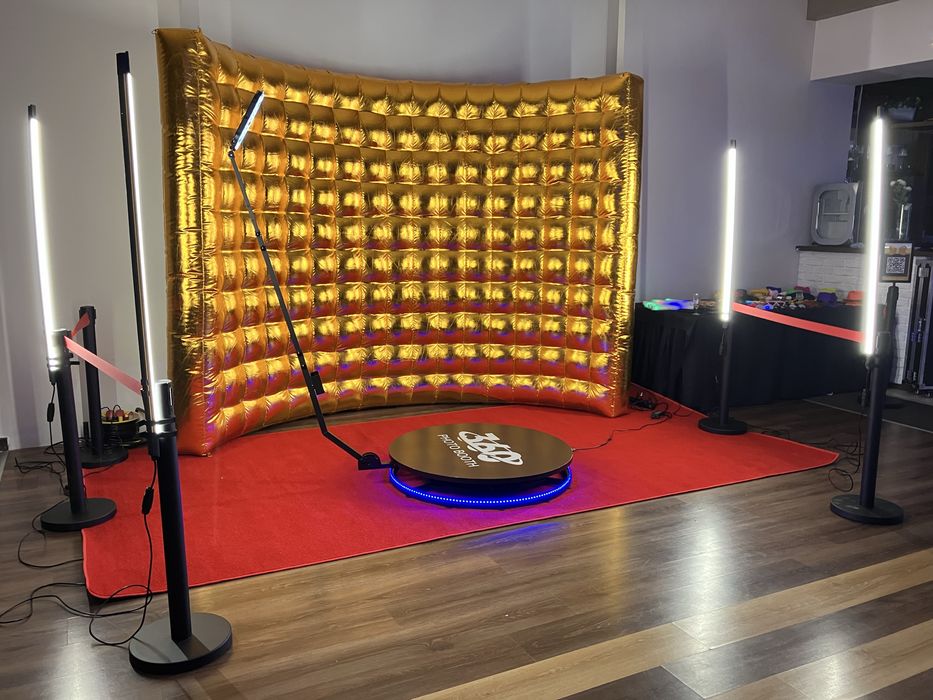 Fotobudka 360 + Złota ścianka LED + Animacje dla dzieci