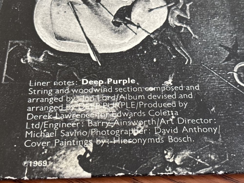 Deep Purple HARVEST winyl 1969 rok idealna