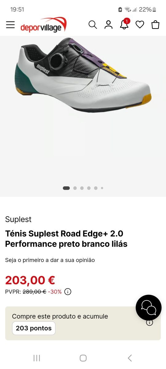 Sapatos Ciclismo  Estrada SUPLEST Carbono (tam 44)