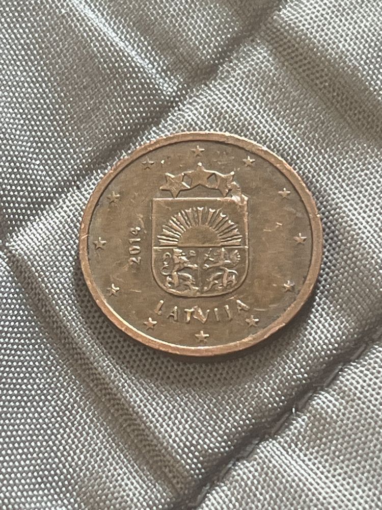 Moeda de 2 centimos letónia