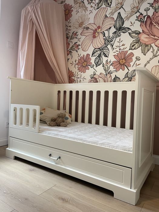 Łóżeczko Ines elegant white 70x140 z funkcja tapczanika