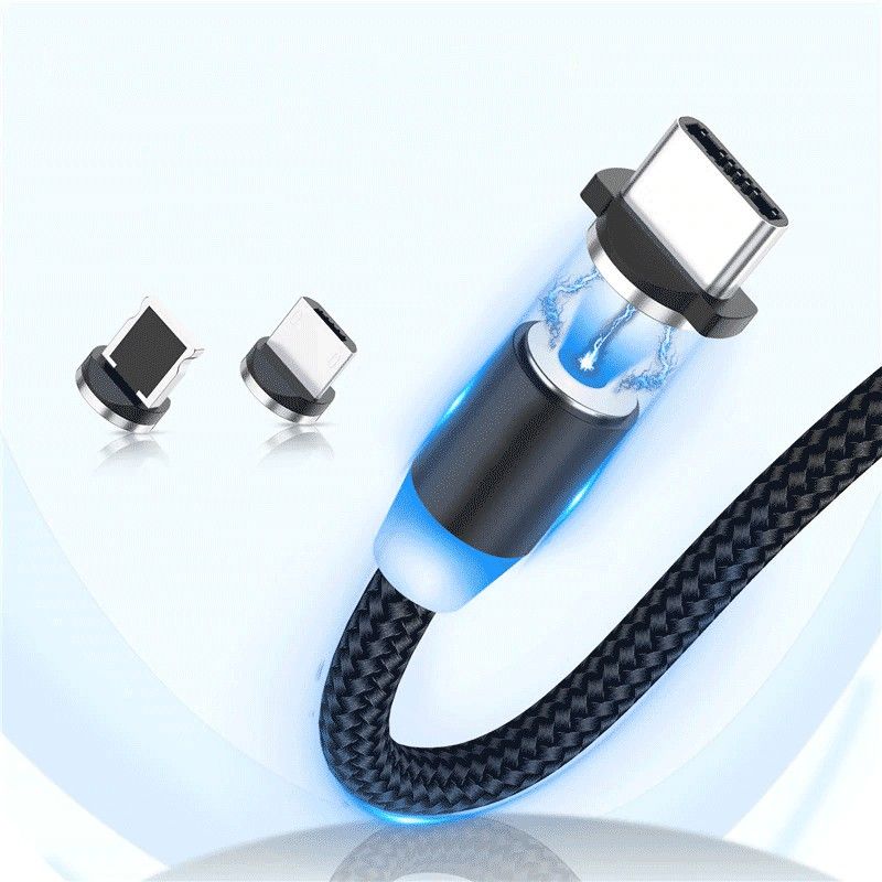 Magnetyczny Kabel USB 3w1 Lightning / USB Typ C / micro USB
