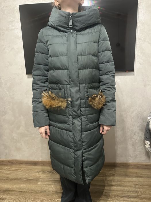 Пуховик/зимове пальто хакі