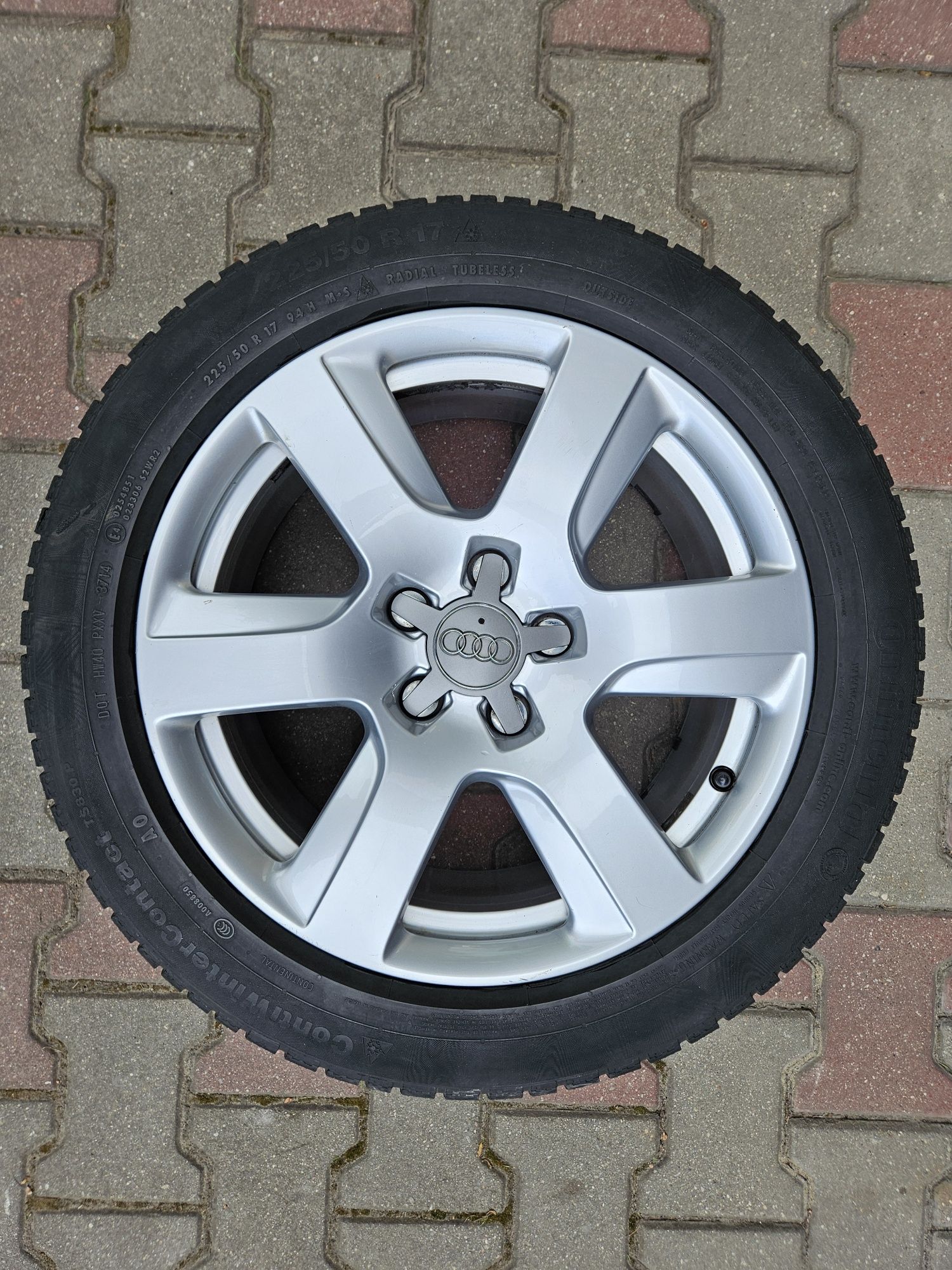 4 Alufelgi Audi OE 17 5x112, Continental zima 6mm