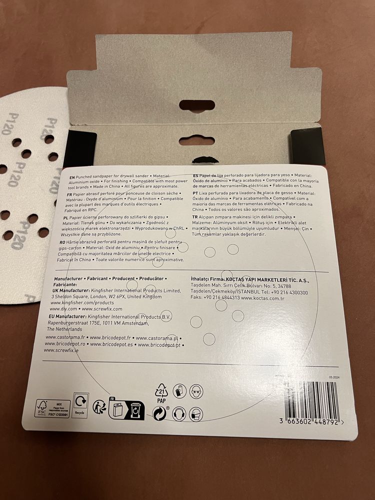 3szt papier scierny 120 do szlifierki o sr 225 Castorama
