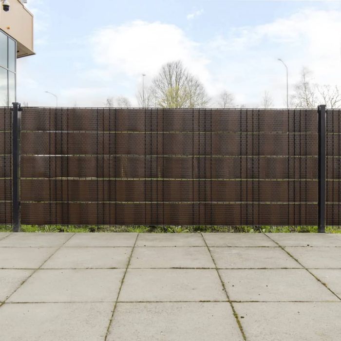 vidaXL Parawany balkonowe, 10 szt., brązowo-czarne, 255x19cm rattan PE