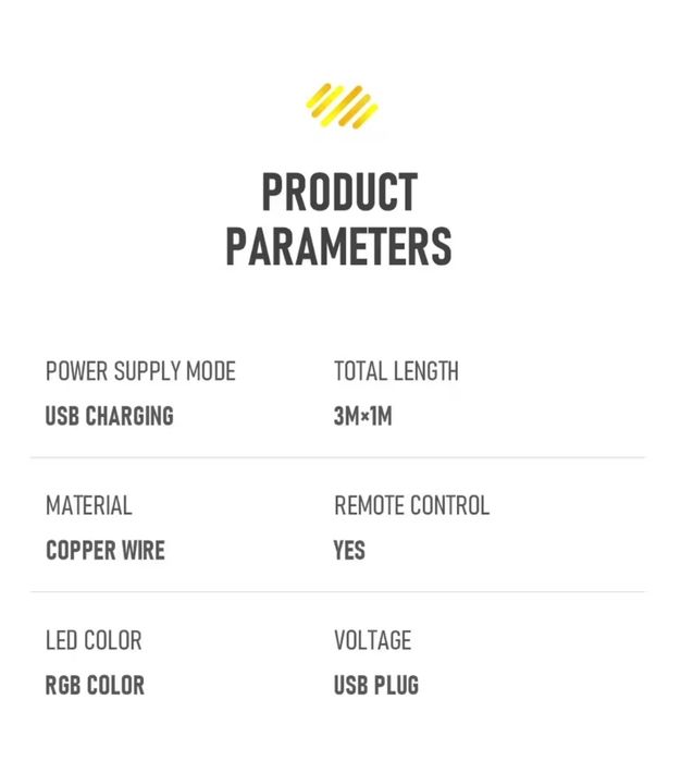 Гірлянда штора 3 х 1 м з пультом usb