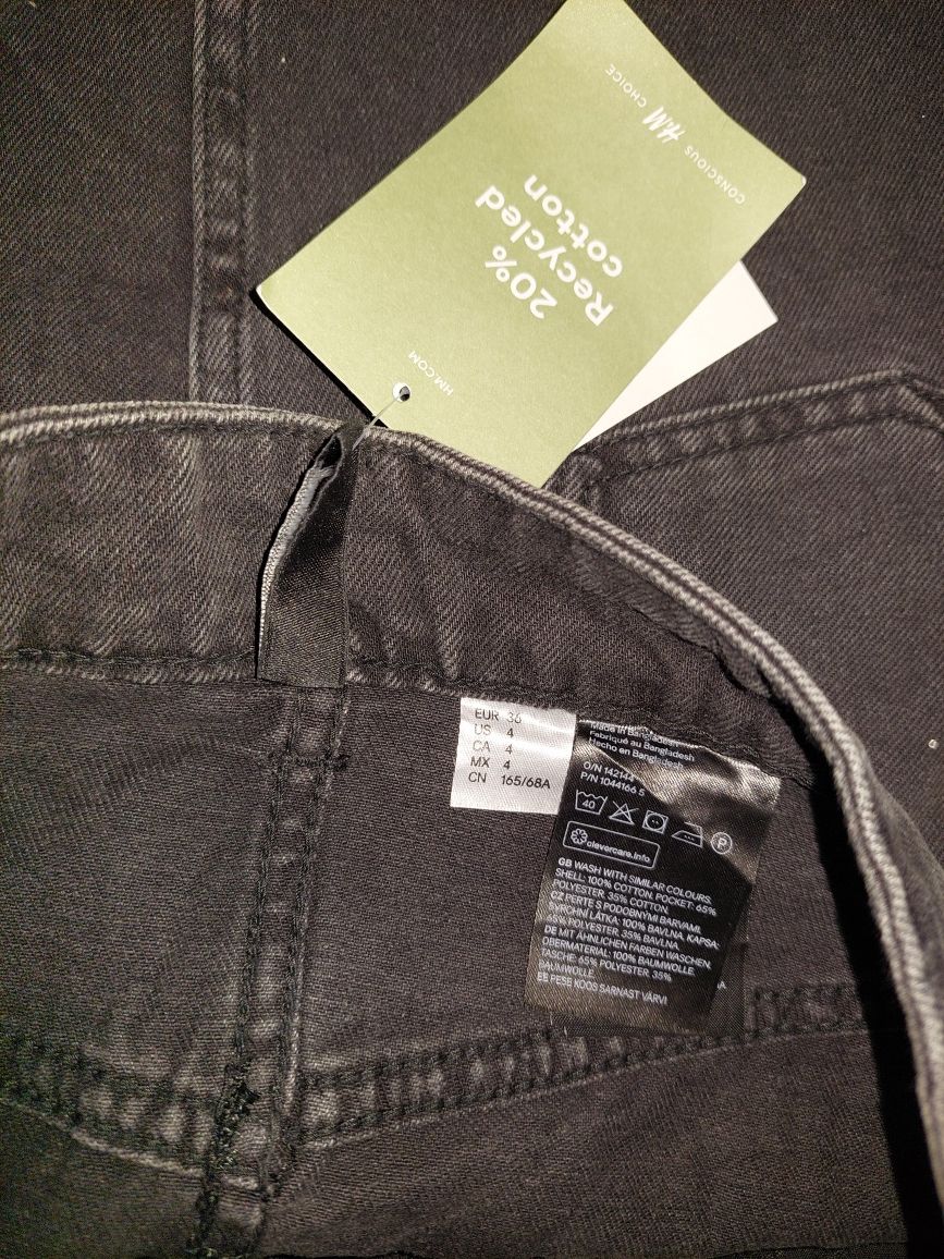 Czarna Denim Jeans spódniczka dżinsowa H&M r. S