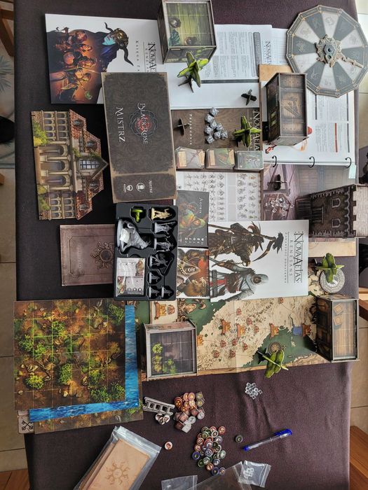 Gra planszowa Nova Aetas PL + Black Rose Wars: Mistrz + koszulki