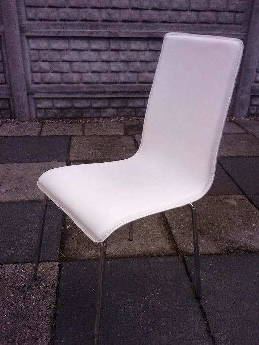 Krzesło białe skóropodobne, 1 szt., 55 zł do biura, domu.