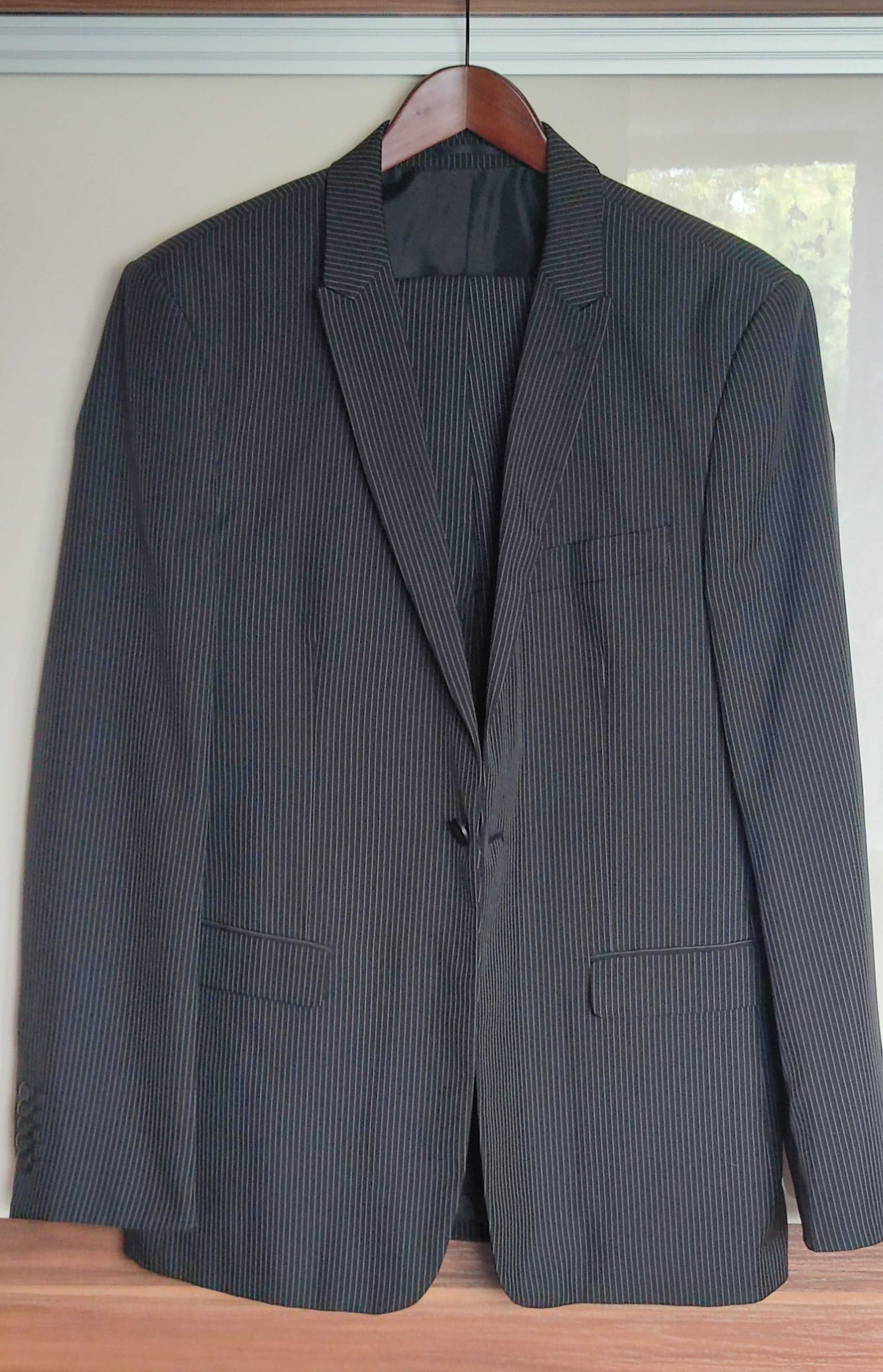 Garnitur CLOCKHOUSE, czarny w paski, rozmiar 92/182, Slim Fit