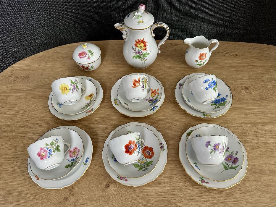 Miśnia, Meissen serwis 6 os. do espresso; stan idealny