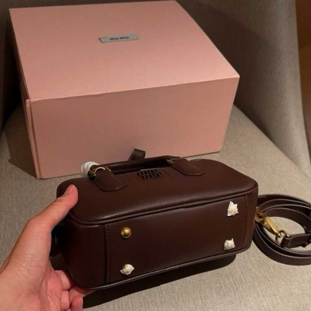 MIU MIU brązowa torba bowlingowa - designerski majstersztyk!