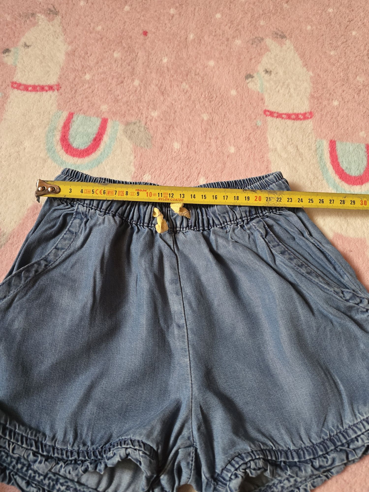 Krótkie spodenki 116cm jeansowe dla dziewczynki