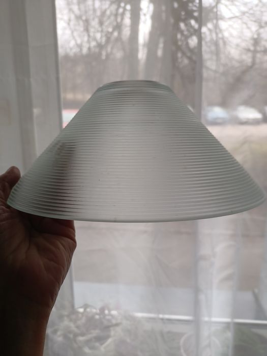 Zestaw 2 kloszy Klosz szklany PRL prążkowany