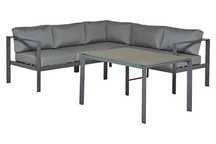 Naroznik Kanapa Sofa Ogrodowe ROMNY 223/142/73 Aluminium Antracyt