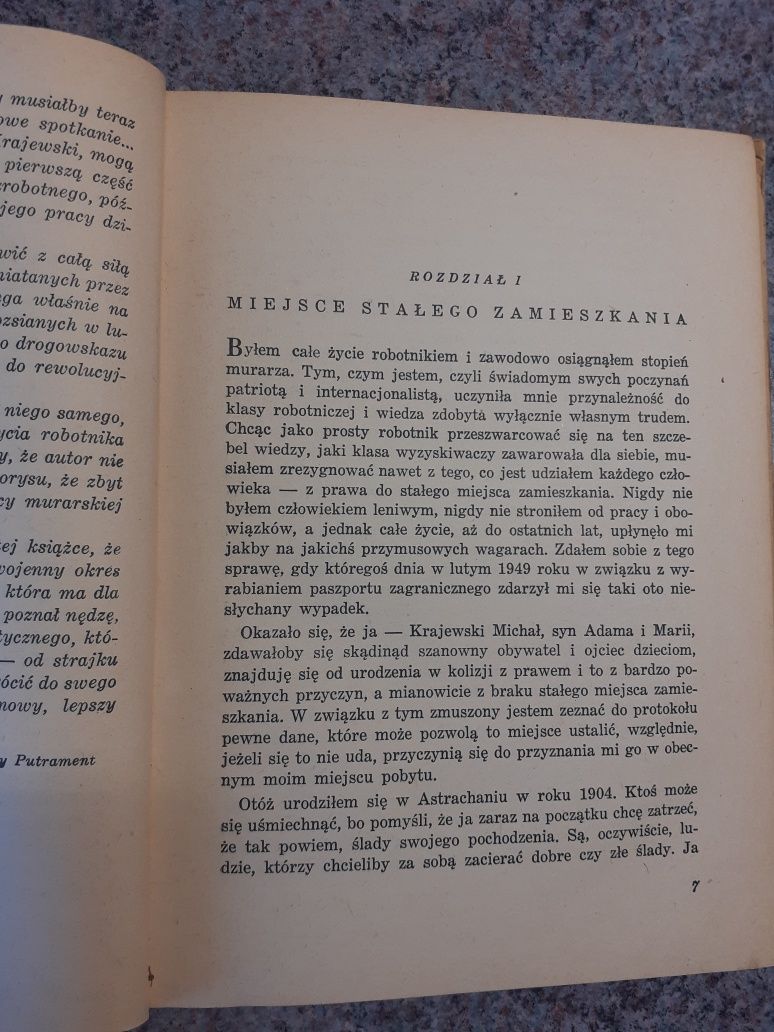 Michał Krajewski -Miejsce stałego zamieszkania [NK II/1953] spis tr.