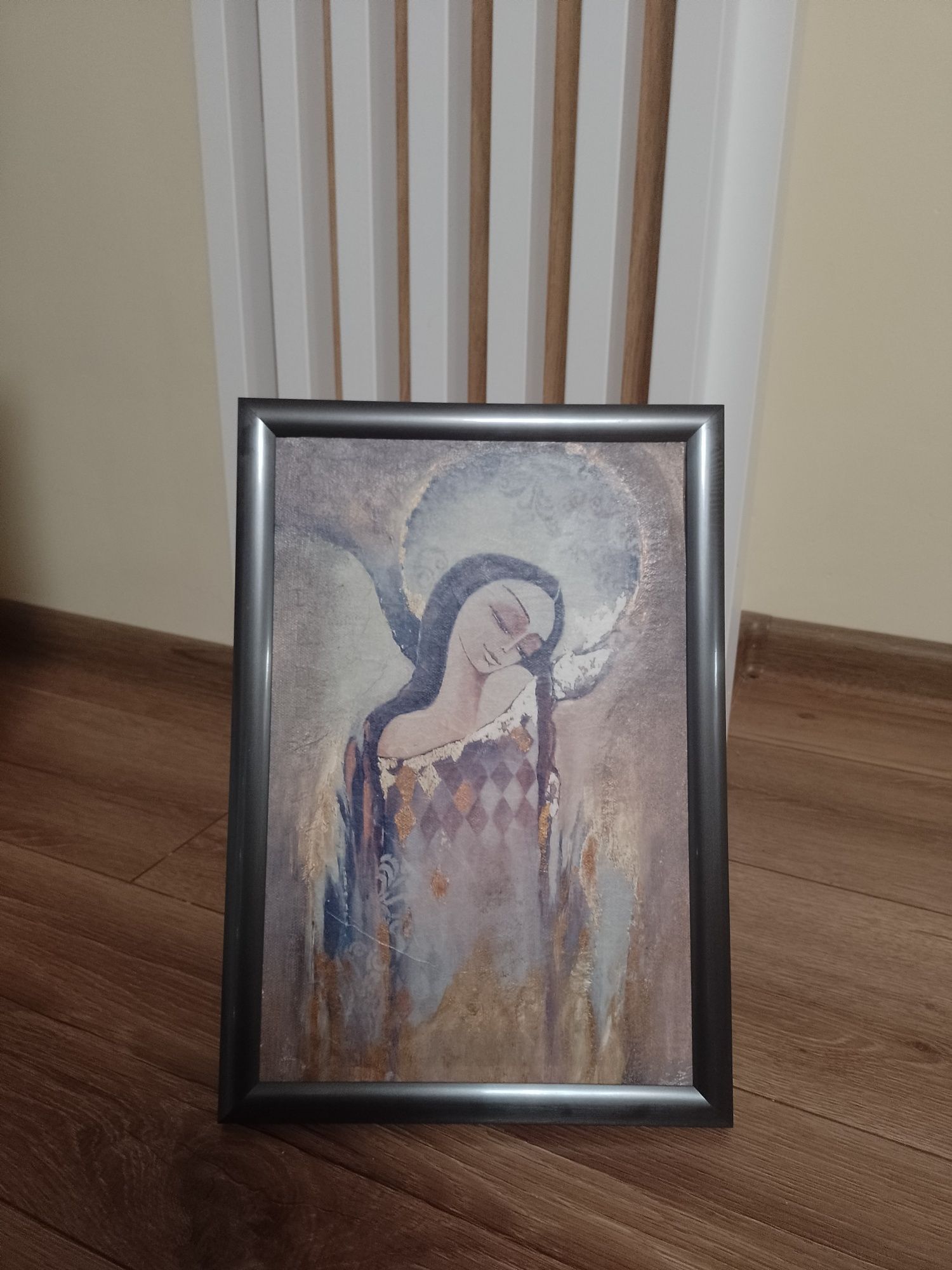 Anioł piękny obraz ręcznie wykonany 32x23cm 2szt