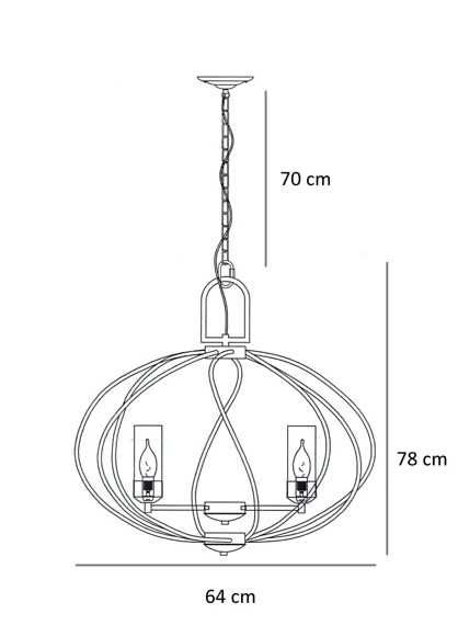 Lampa żyrandol  zwis Eurela 6 Klasyczna elegancka duża