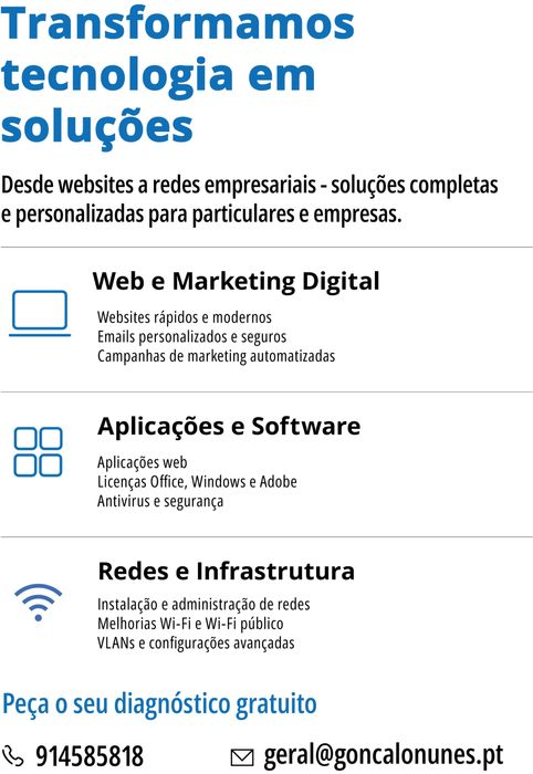 Serviços Informáticos Profissionais — para Particulares e Empresas