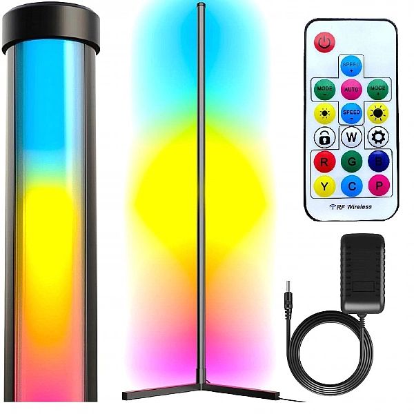 Lampa Stojąca, Narożna, Podłogowa 142cm LED RGB + Pilot