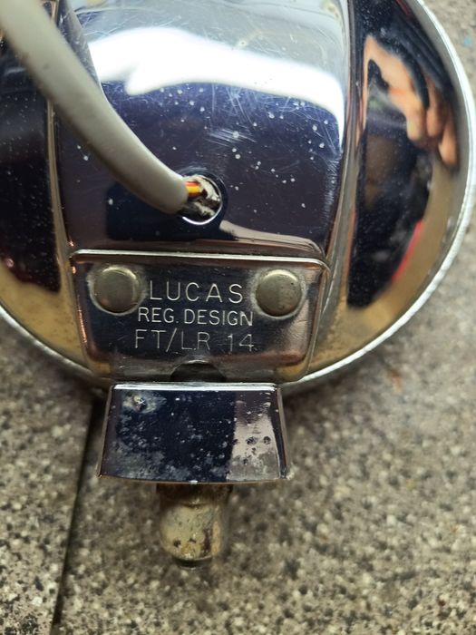 Lucas FT/LR 14 carcaça de luz de ponto cromado , vintage.