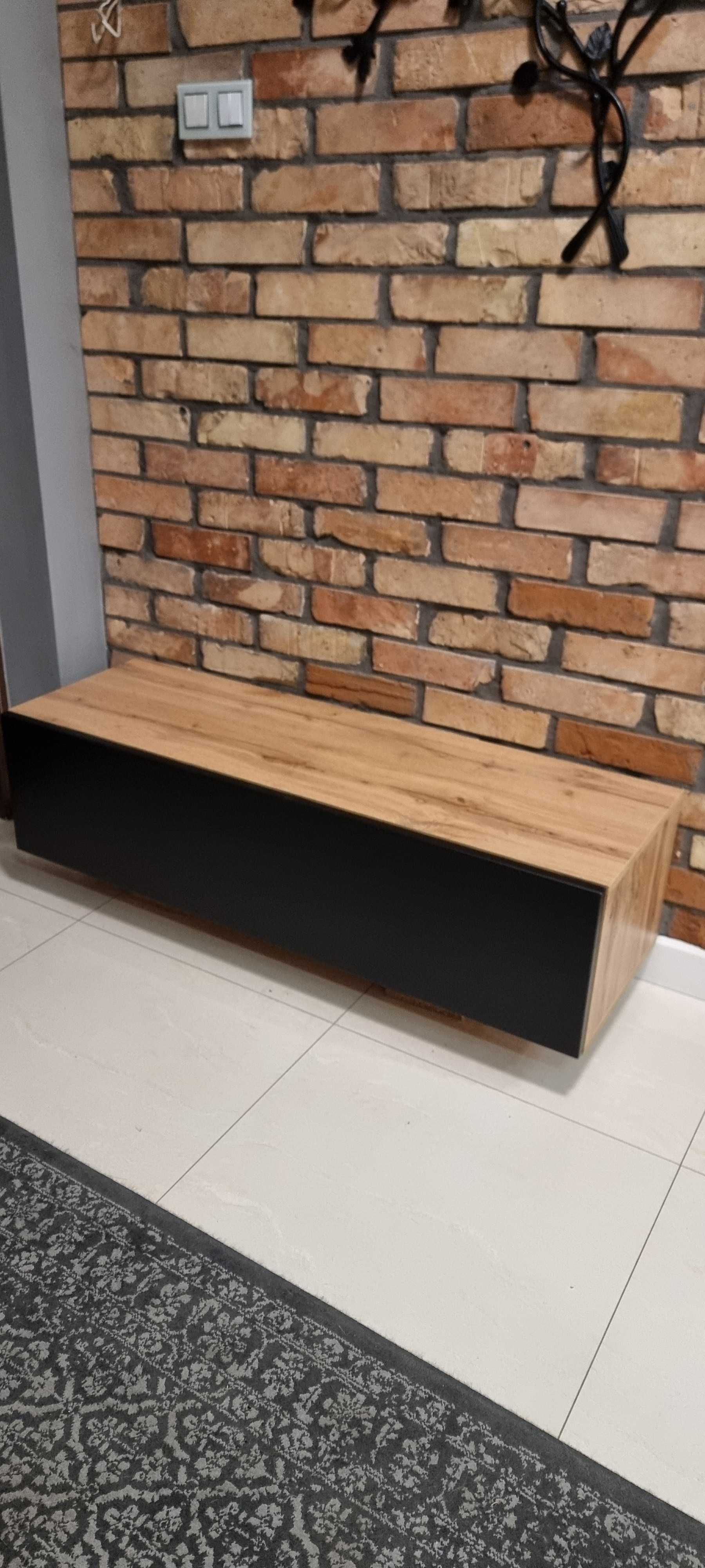 Szafka RTV Czarny MAT front MDF