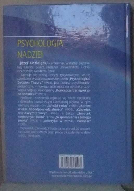 Psychologia nadziei Józef Kozielecki unikatowa publikacja o nadziei