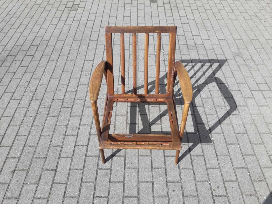 Fotel PRL Stefan jesion / dąb design skandynawski lata 60 70 Vintage