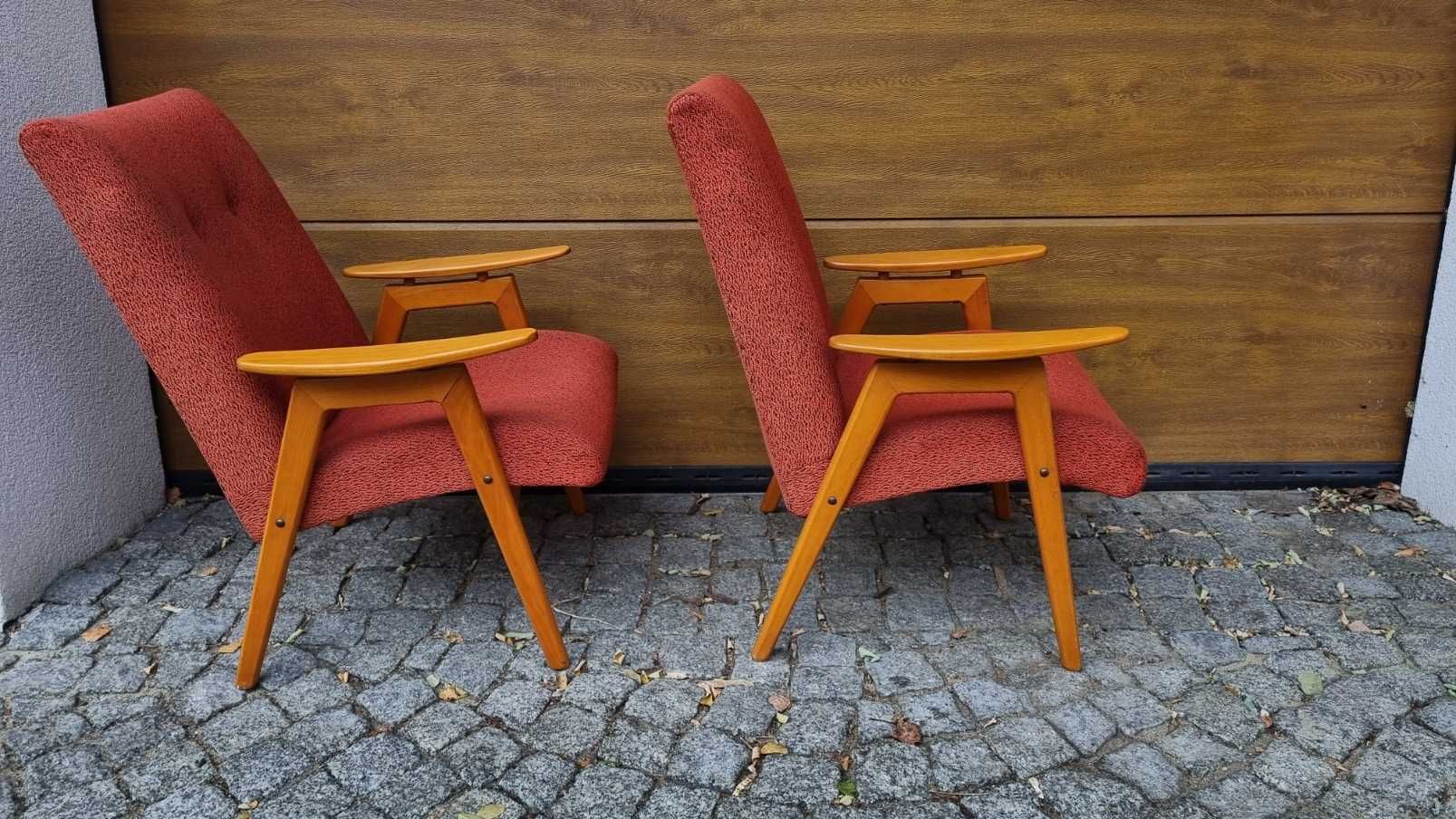 2x fotel Smidek Jitona Mid Century Design Lata 60 Czechosłowacja PRL