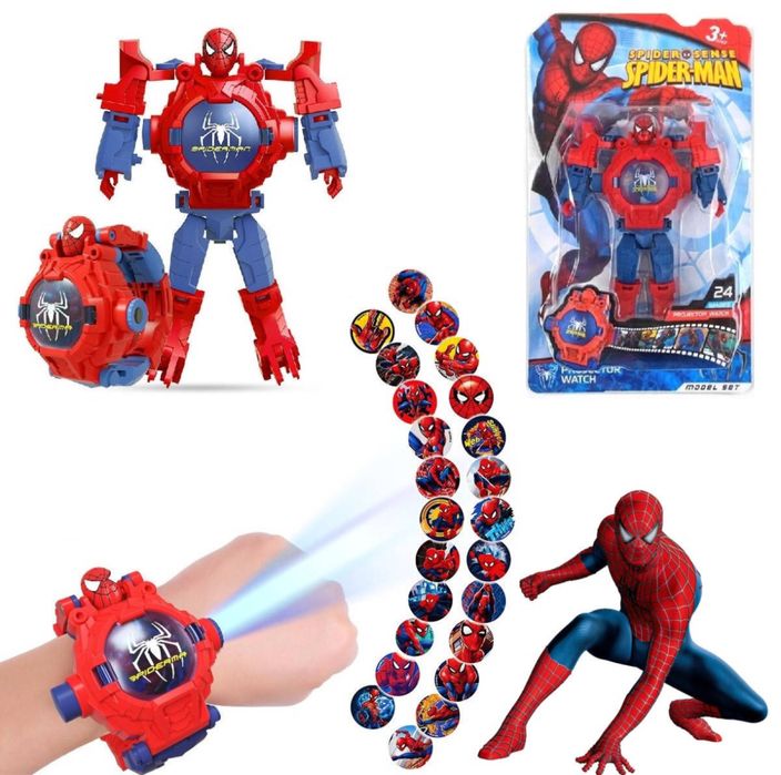 Годинник трансформер з 3а проектором Людина-павук (Spiderman)