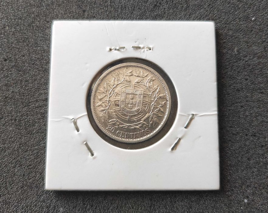Moeda 20 Centavos 1916 escudos - Prata (RESERVADA)