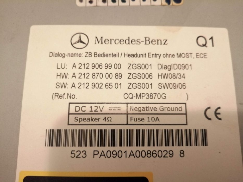 Mercedes-Benz E W212 Radio CD Player