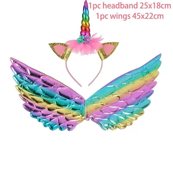 Костюм веселкового єдинорога крила ангела обруч декорації  фотосесії