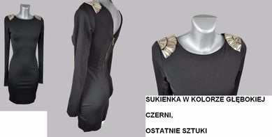 Sukienka czarna Balmain ołówkowa dopasowana mini 34/36 nowa plecy