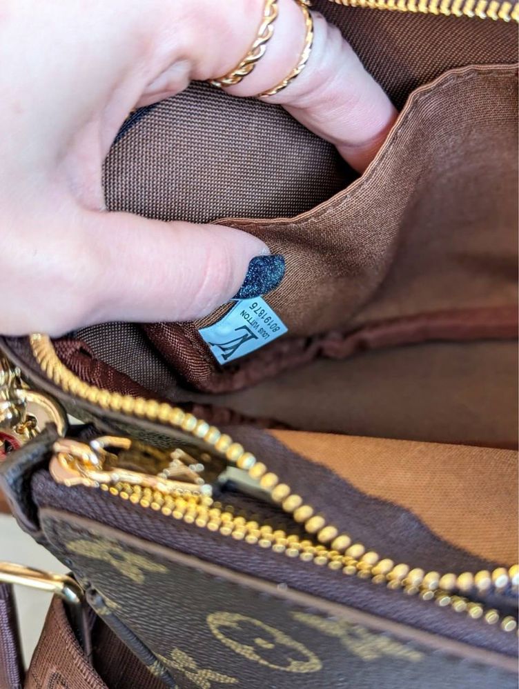 Сумка жіноча Louis Vuitton Multi Poshette brown pink Луи Витон женская