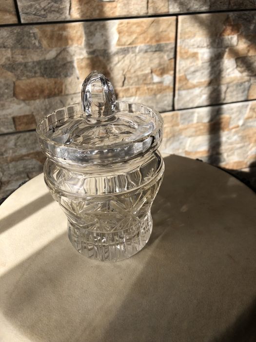 Stara kryształowa Polska cukiernica