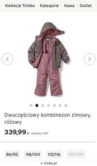 Nowy dwuczęściowy kombinezon zimowy 122/128