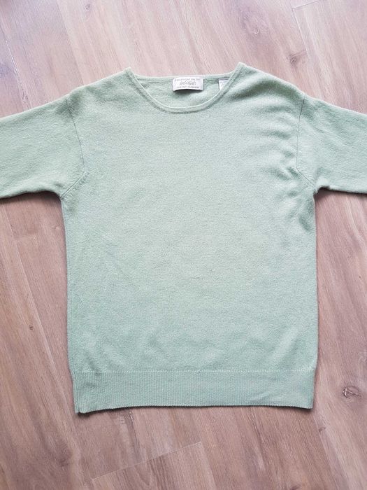 Lord&Taylor Two Ply Cashmere zielony sweter dwie warstwy 100% kaszmir