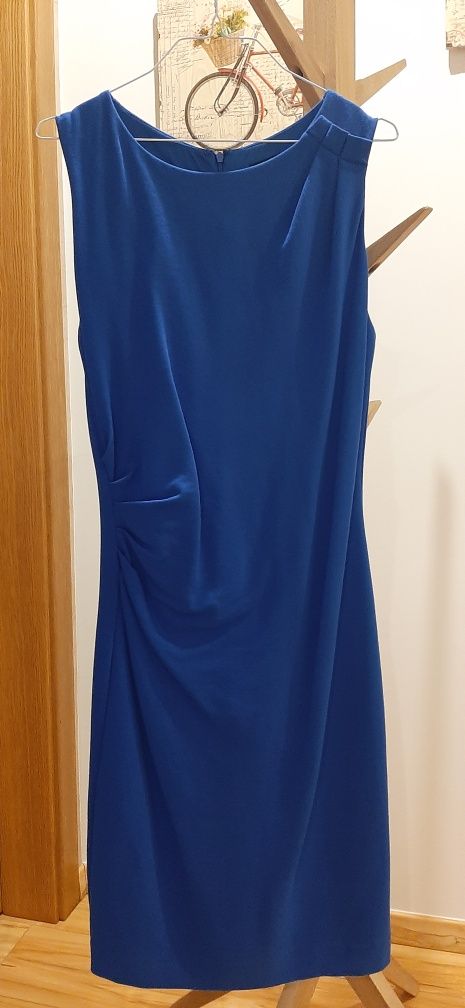 Vestido azul formal ou cerimónia Mango