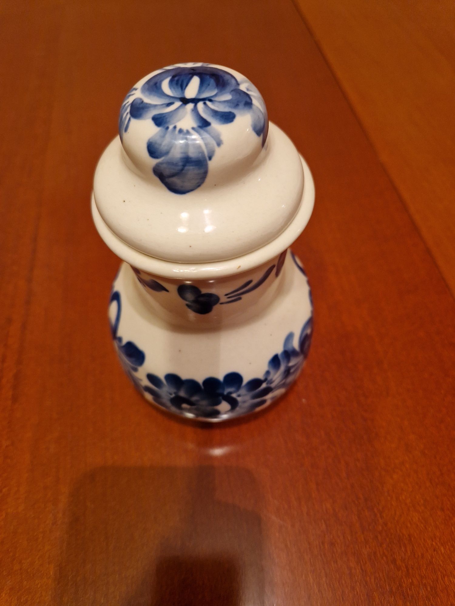 Pojemnik fajansowy ręcznie malowany Włocławek ceramika PRL vintage