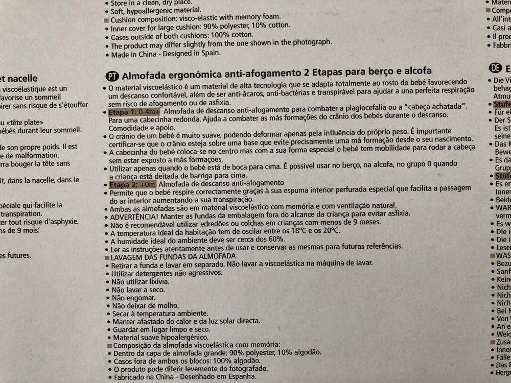 Almofada ergonómica anti-asfixia