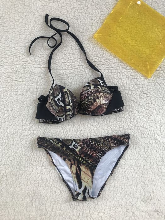 Brązowy kostium kąpielowy dwuczęściowy biustonosz bikini Esotiq