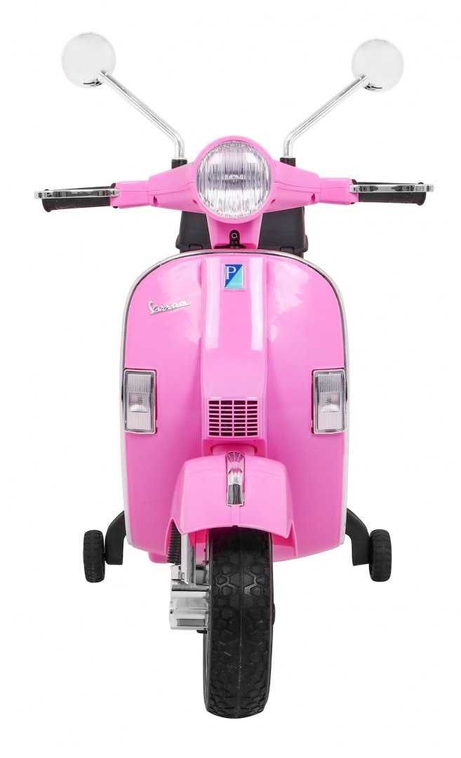 Motor Skuter na akumulator dla dzieci Vespa Róż 2 Silniki Skóra