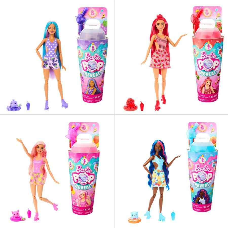 Кукла Barbie Pop Reveal Сочные фрукты Арбузный смузи,виноград,пунш,клу