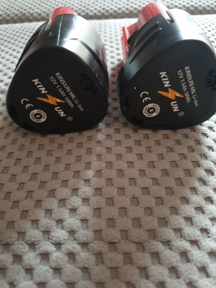 KINSUN 2-Pack 12V 1.5Ah akumulator litowo-jonowy