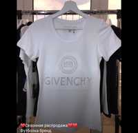 Футболка  белая турция стразы GIVENCHY