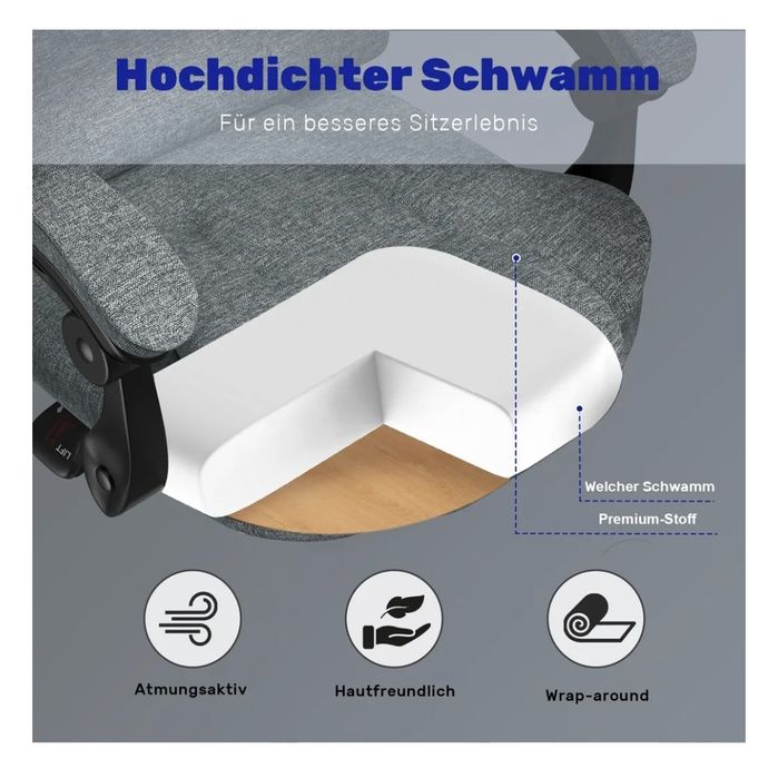 Ergonomiczne krzesło biurowe - Krzesło do biurka Bigzzia z wysokim op