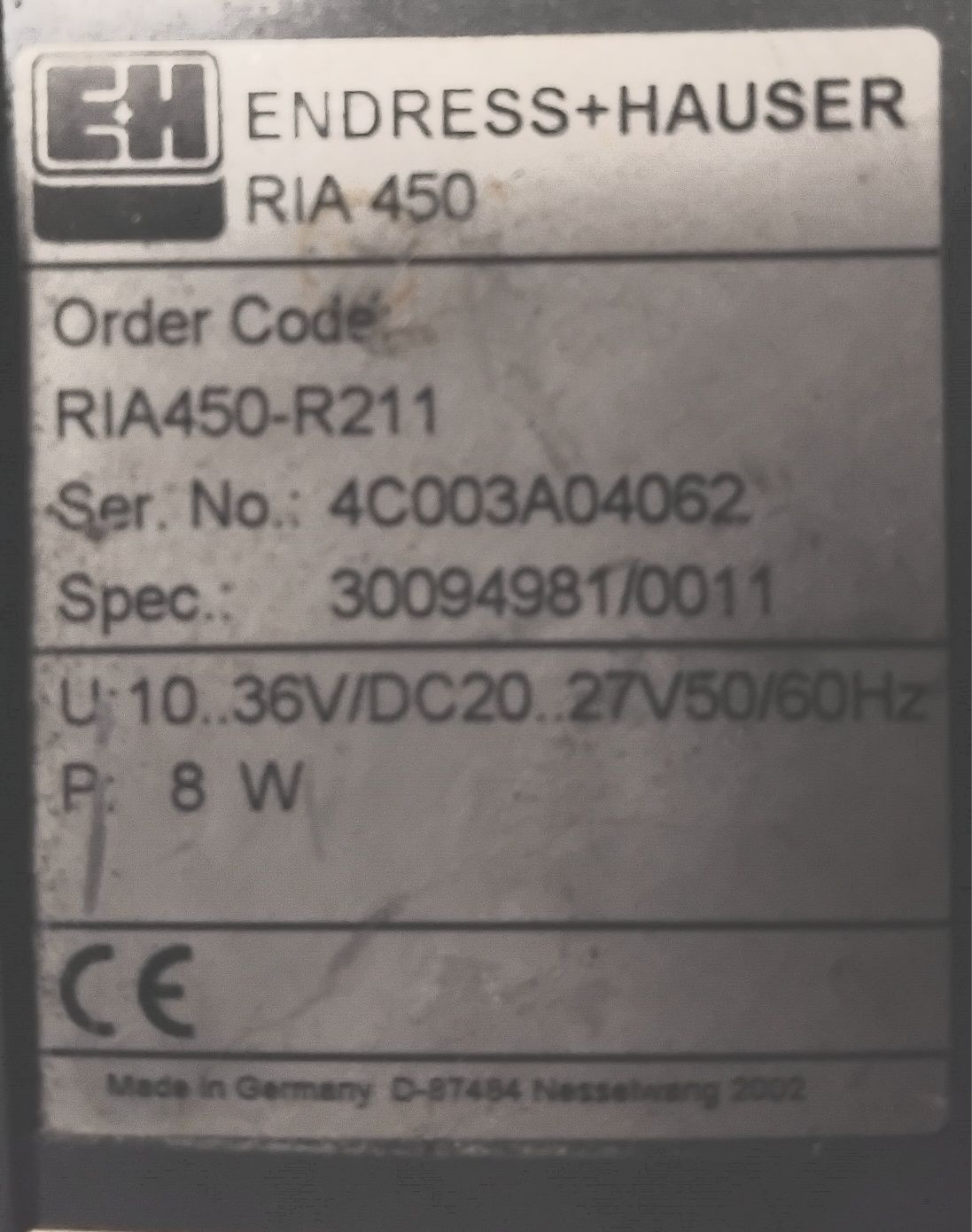 Wskaznik procesowy do mkntażu tablicowego Endress+Hauser RIA450 R211