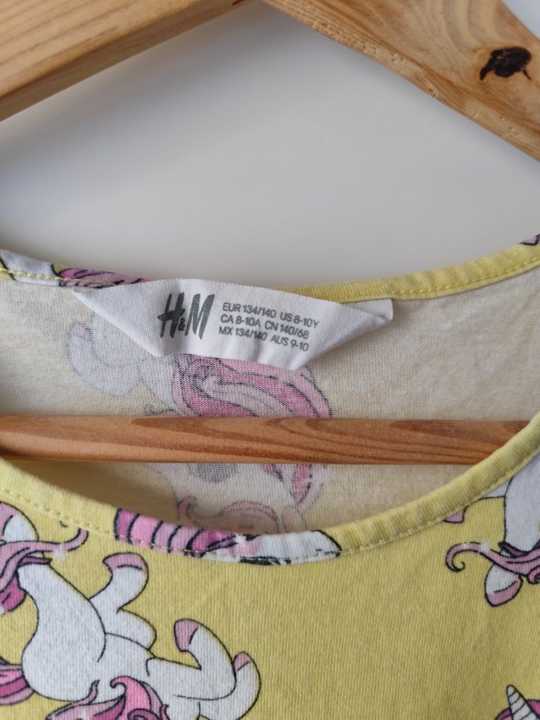 Sukienka dla dziewczynki bez rękawów w jednorożce H&M r. 134/140